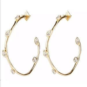 Alexis Bittar Navette Crystal Hoop Earring